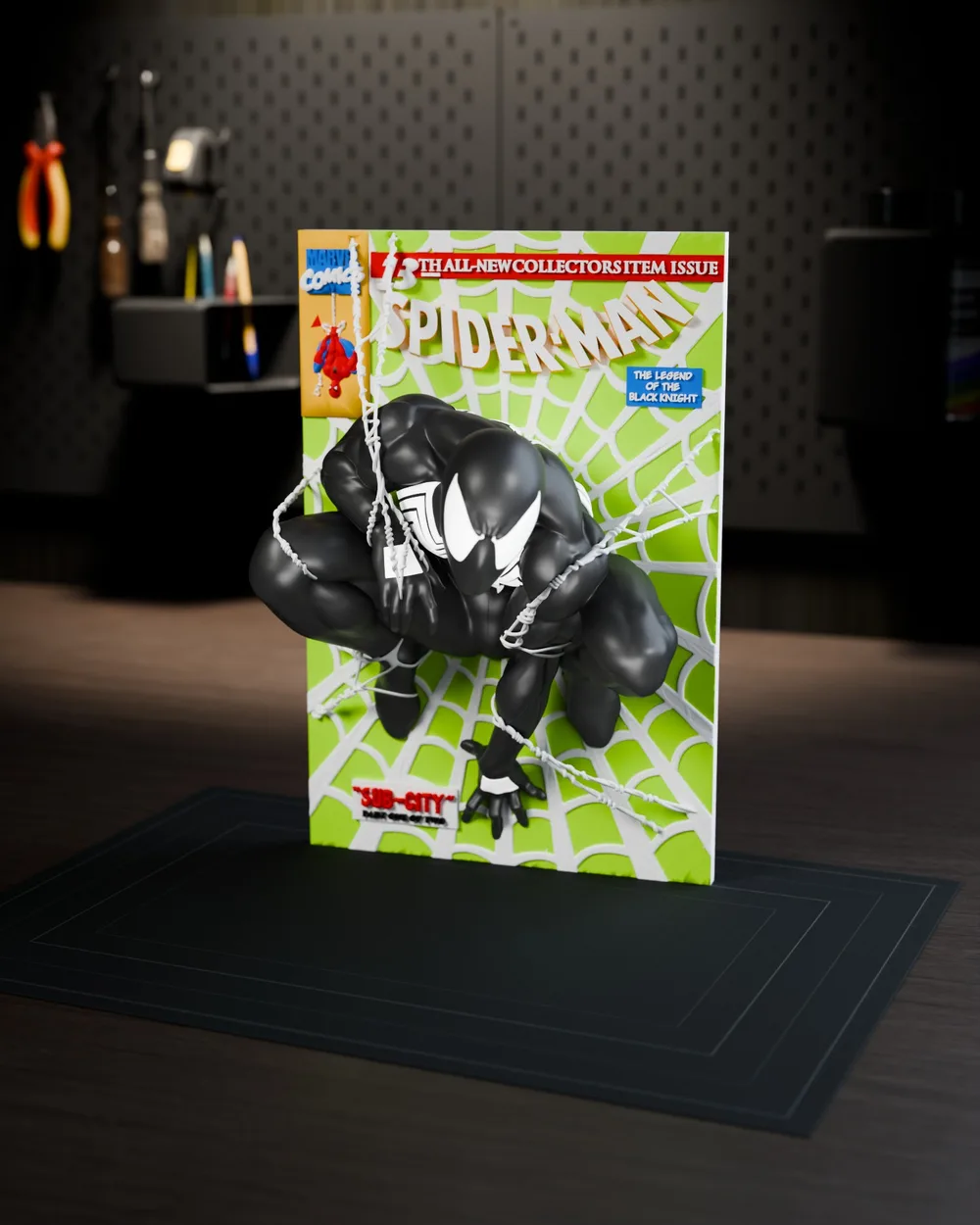 Symbiote Webslinger Comic Cover Wall Poster
