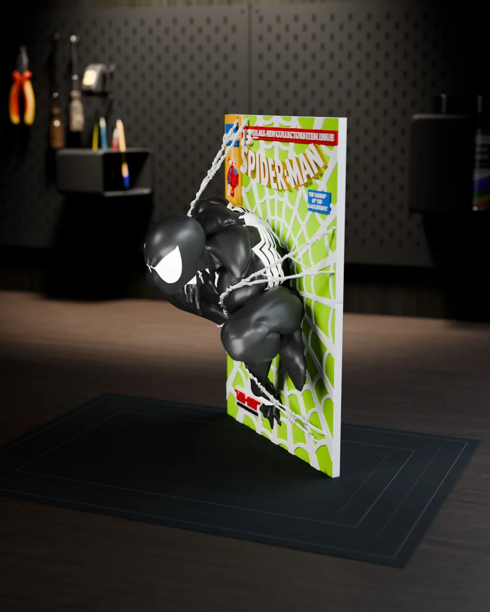 Symbiote Webslinger Comic Cover Wall Poster — Left 45°