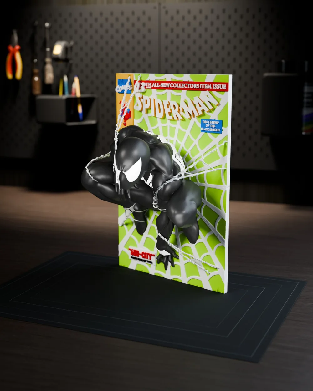 Symbiote Webslinger Comic Cover Wall Poster — Left 22.5°